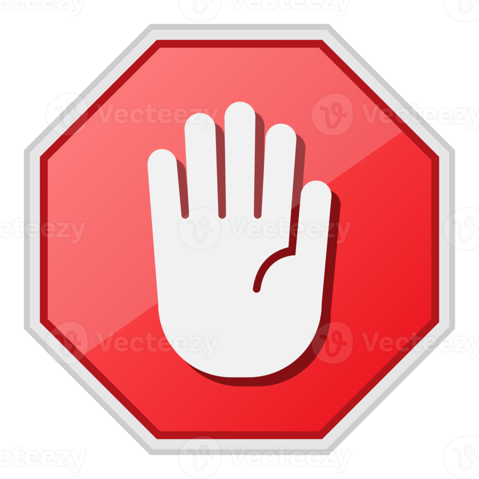 Stop-Schild-Symbol transparenter Hintergrund png