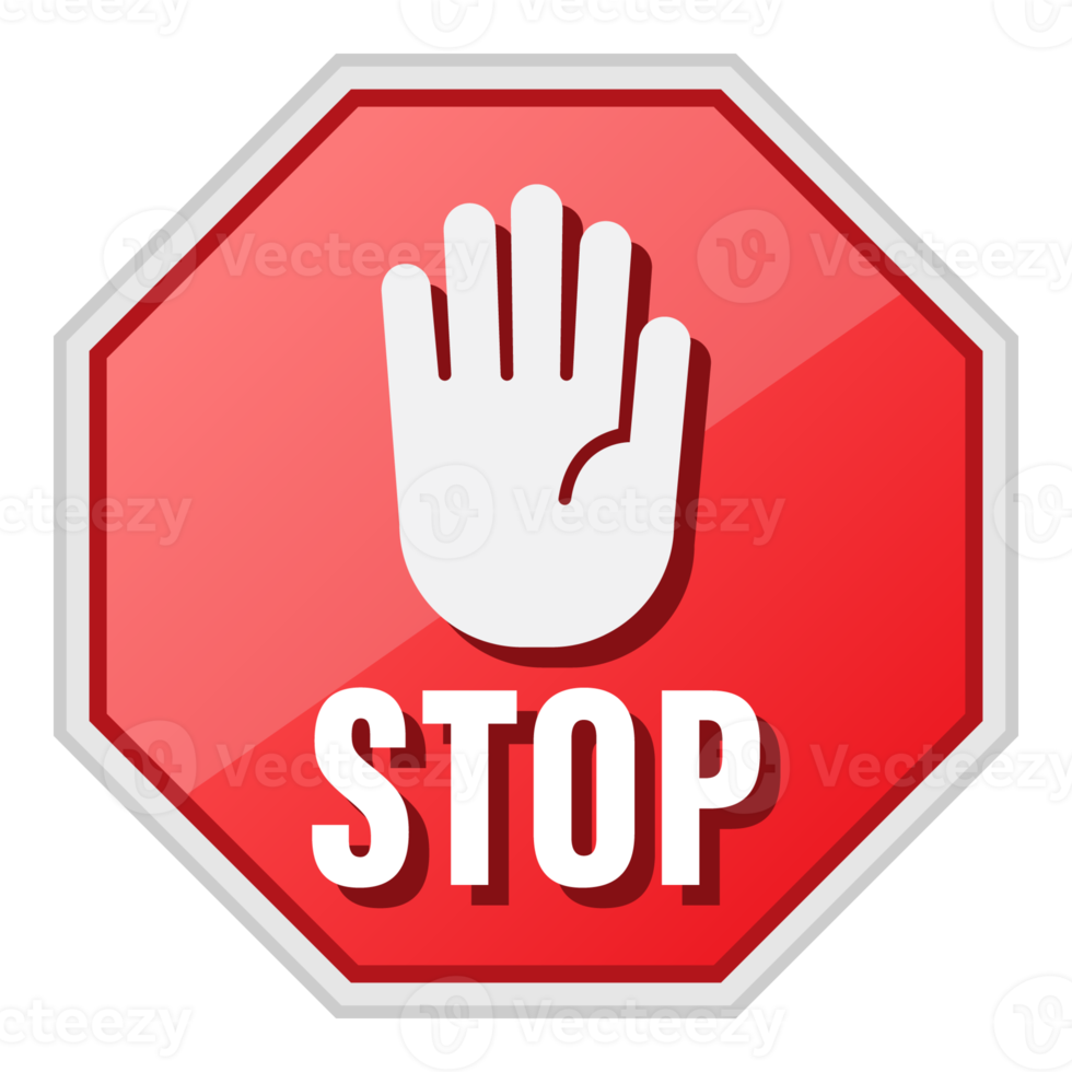 Stop-Schild-Symbol transparenter Hintergrund png