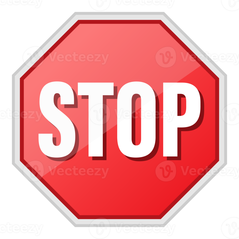 Stop-Schild-Symbol transparenter Hintergrund png