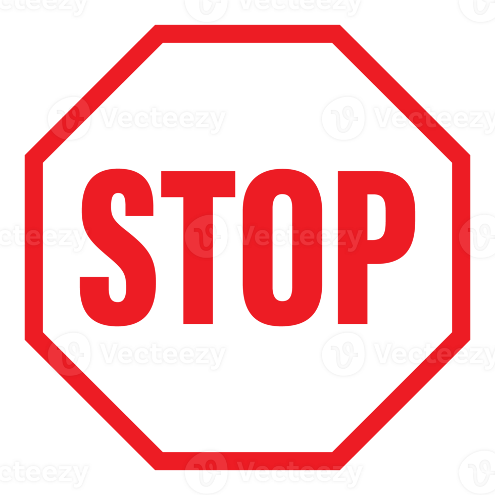 Stop-Schild-Symbol transparenter Hintergrund png