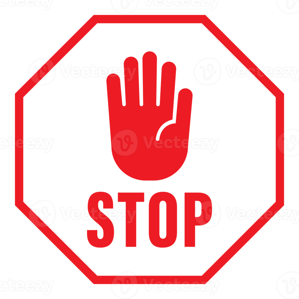 Stop-Schild-Symbol transparenter Hintergrund png