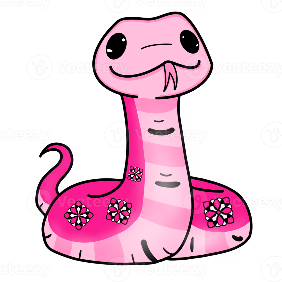 linda serpiente rosa png