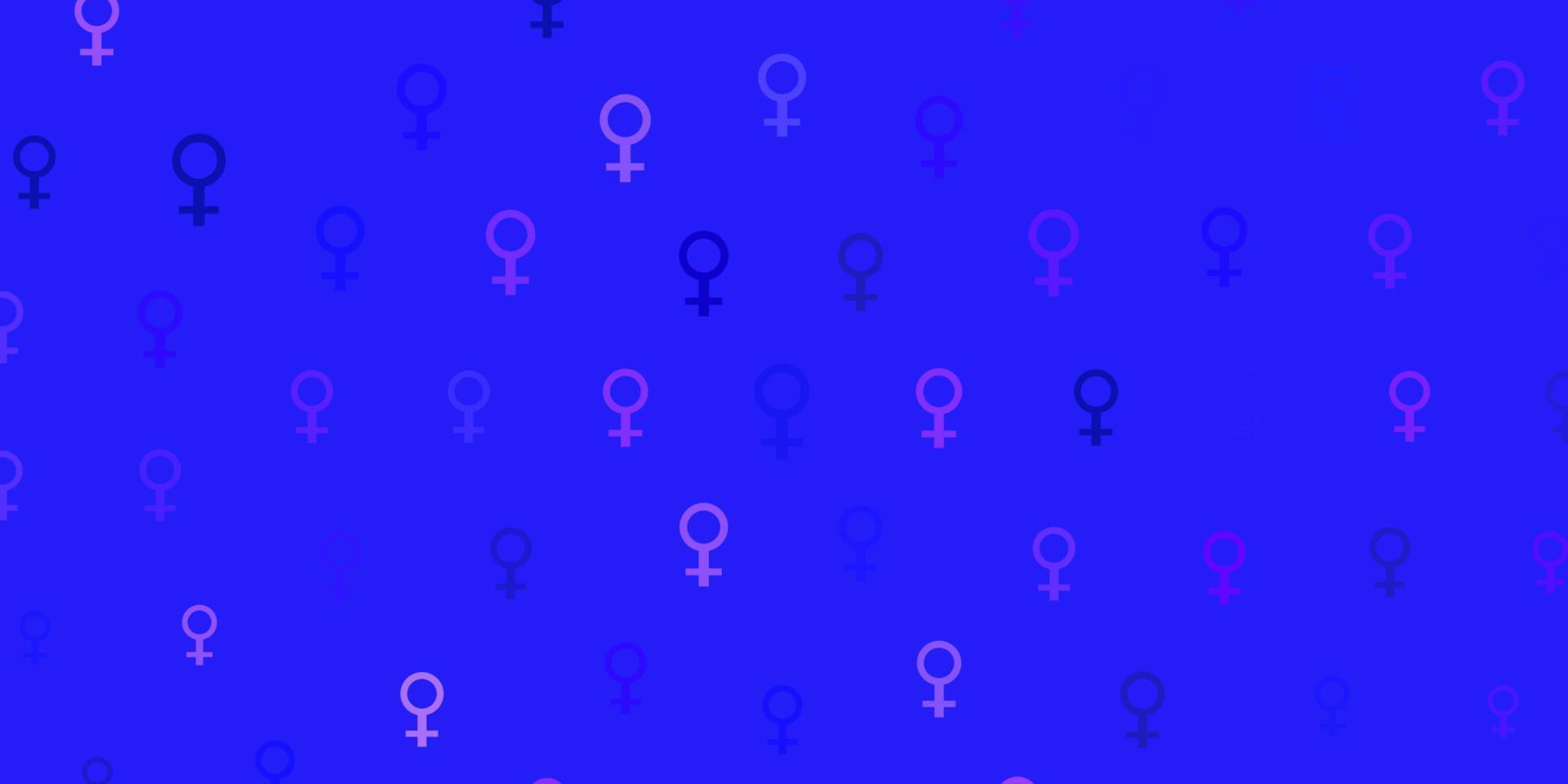 Light Purple vector background with woman symbols.