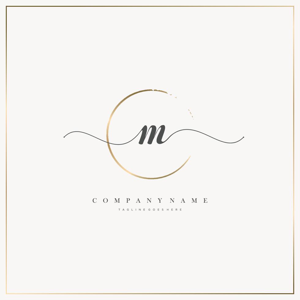 M Initial Letter handwriting logo hand drawn template vector, logo for beauty, cosmetics, wedding, fashion and business vector
