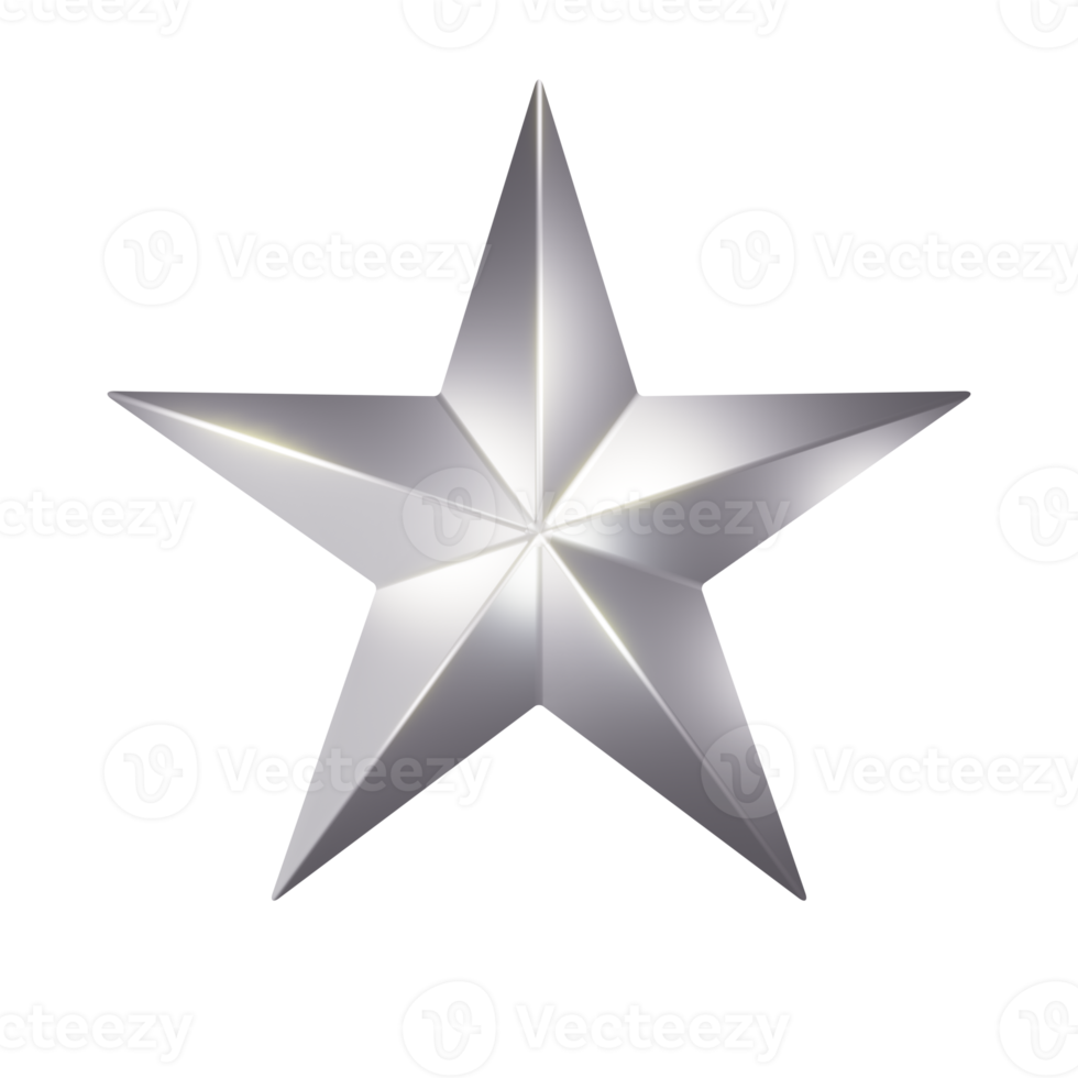 Star rating 3d icon silver png