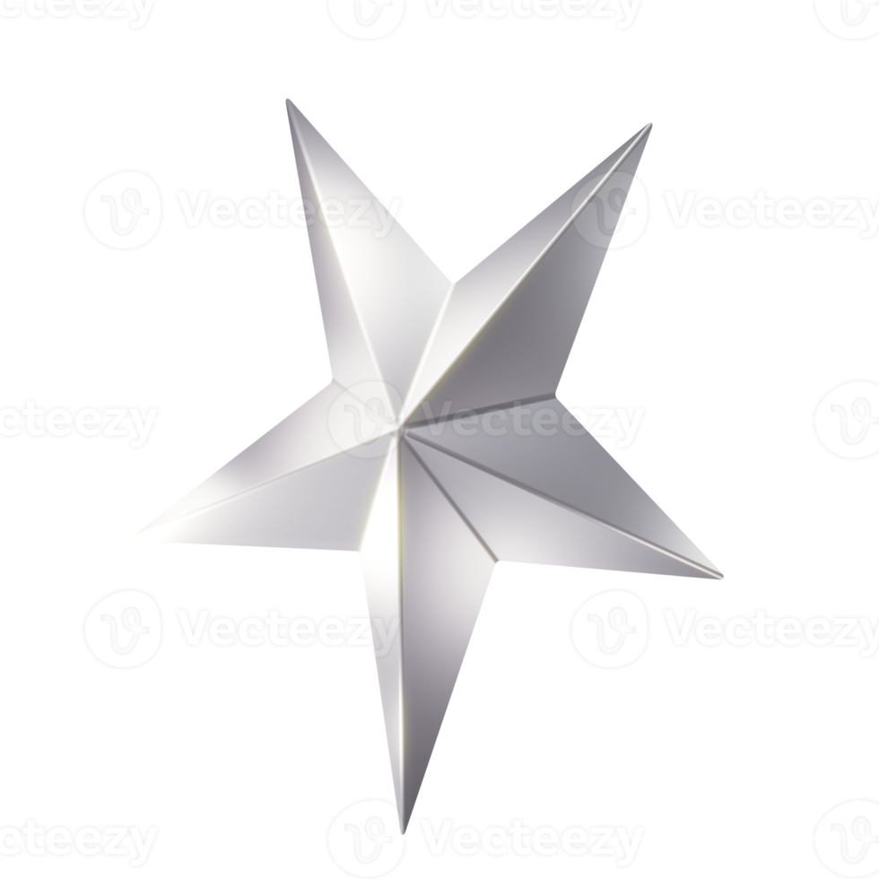 classificação por estrelas ícone 3d prata png