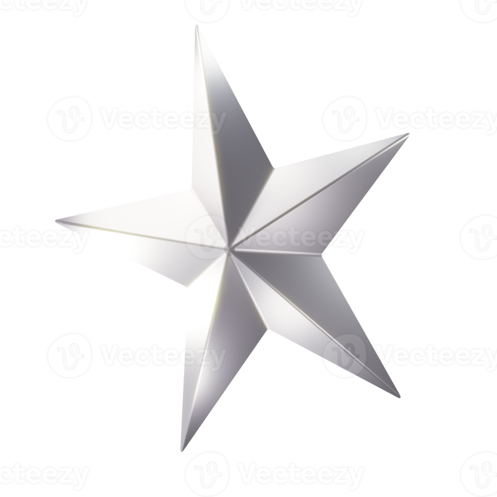 calificación de estrellas 3d icono plata png