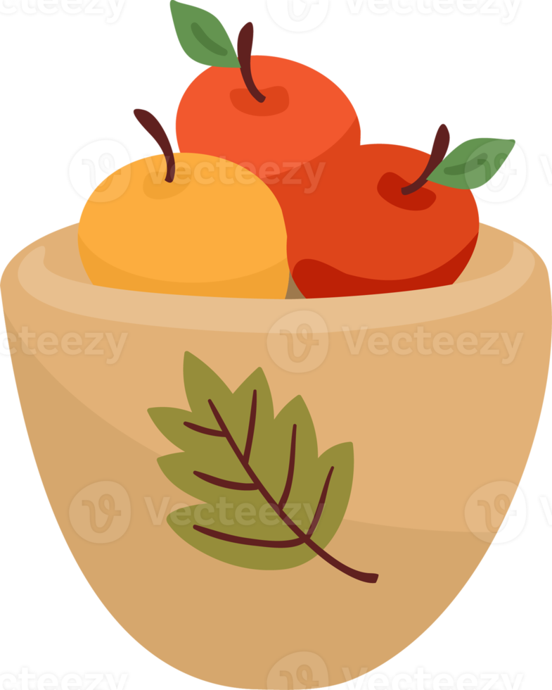 Vase with apples. Illustration. png