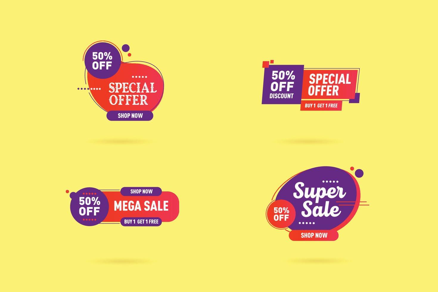 Design label element with geometric shape for discount sale offer. special offer, super offer. mega sale. vector