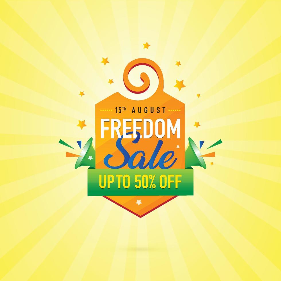 15th Freedom Sale on Independence Day of India, Logo Design, Template, Banner, , Icon, Poster, Unit, Label, Web Header vector