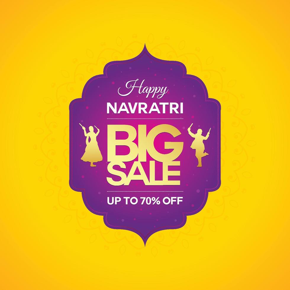 Happy Navratri Festival Big sale Offer, Template, Banner, Logo Design, Poster, Unit, Label, Web Header, Vector, illustration, Tag, Dandiya Celebration background, Sign, Symbol vector