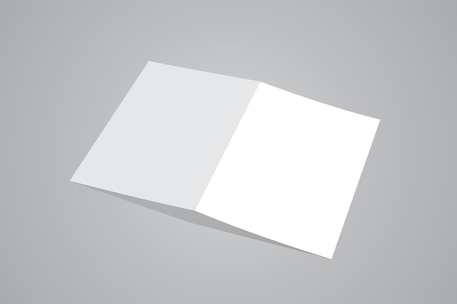 Brochure cover and back side mock up, A3 half-fold blank template design, One fold flyer mock up, 3d vector illustration.