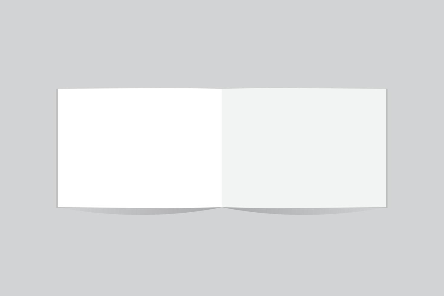 maqueta de folleto horizontal, vista superior plegada a la mitad dentro del diseño de plantilla en blanco, ilustración vectorial. vector
