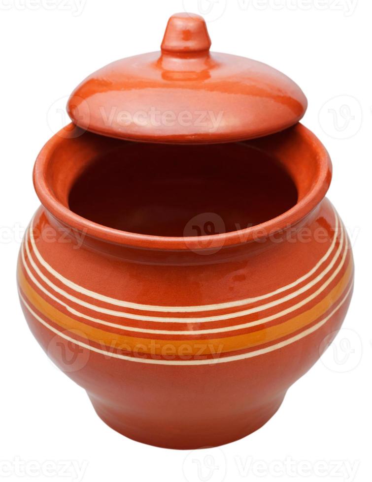 ceramic pot with half open lid photo