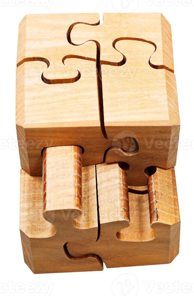 gathering of wooden mechanical puzzle photo