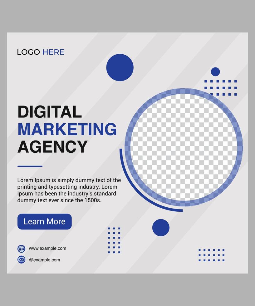 Digital Marketing Agency Social Media Post Template vector