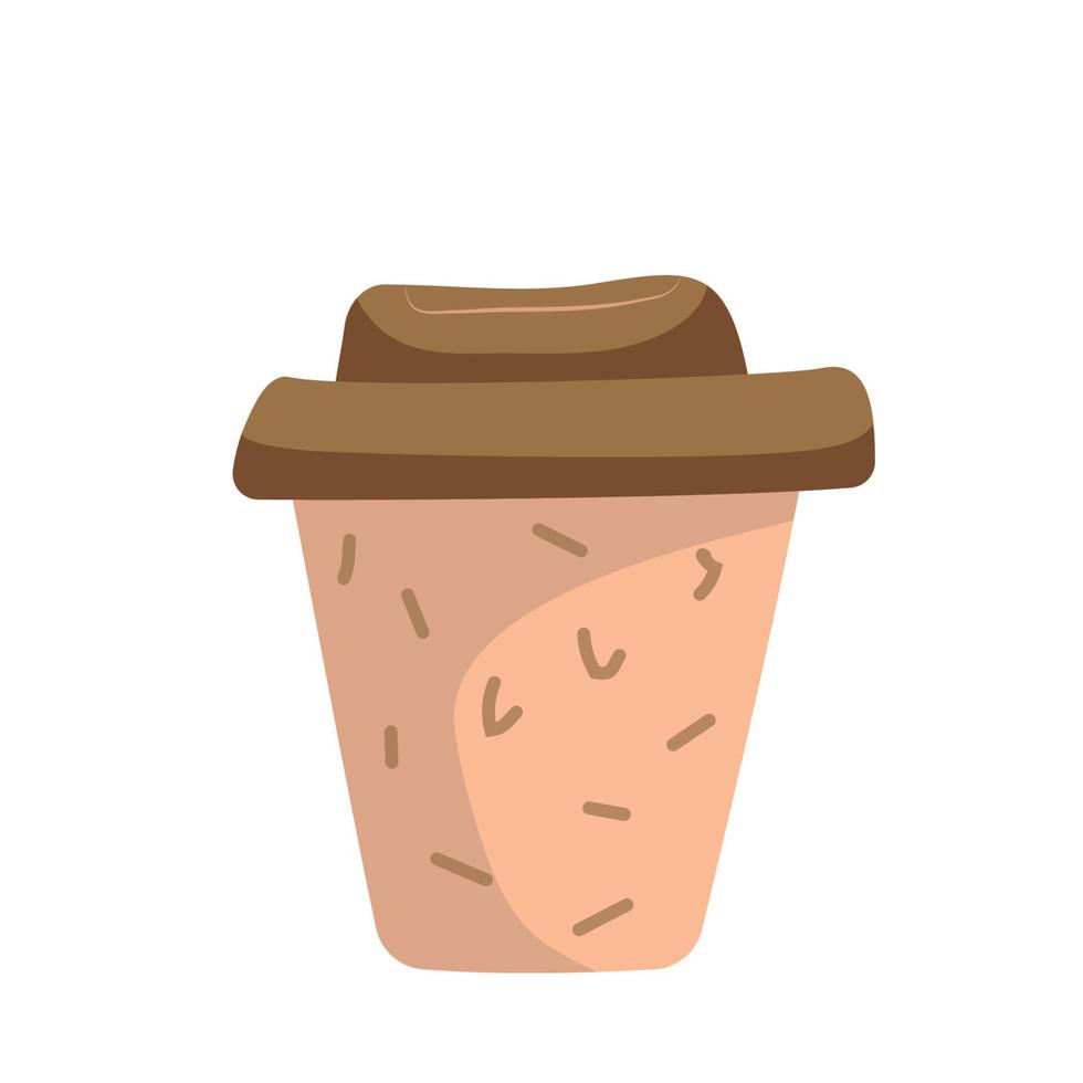 Coffee in a glass to go. Coffee drink take away. Vector