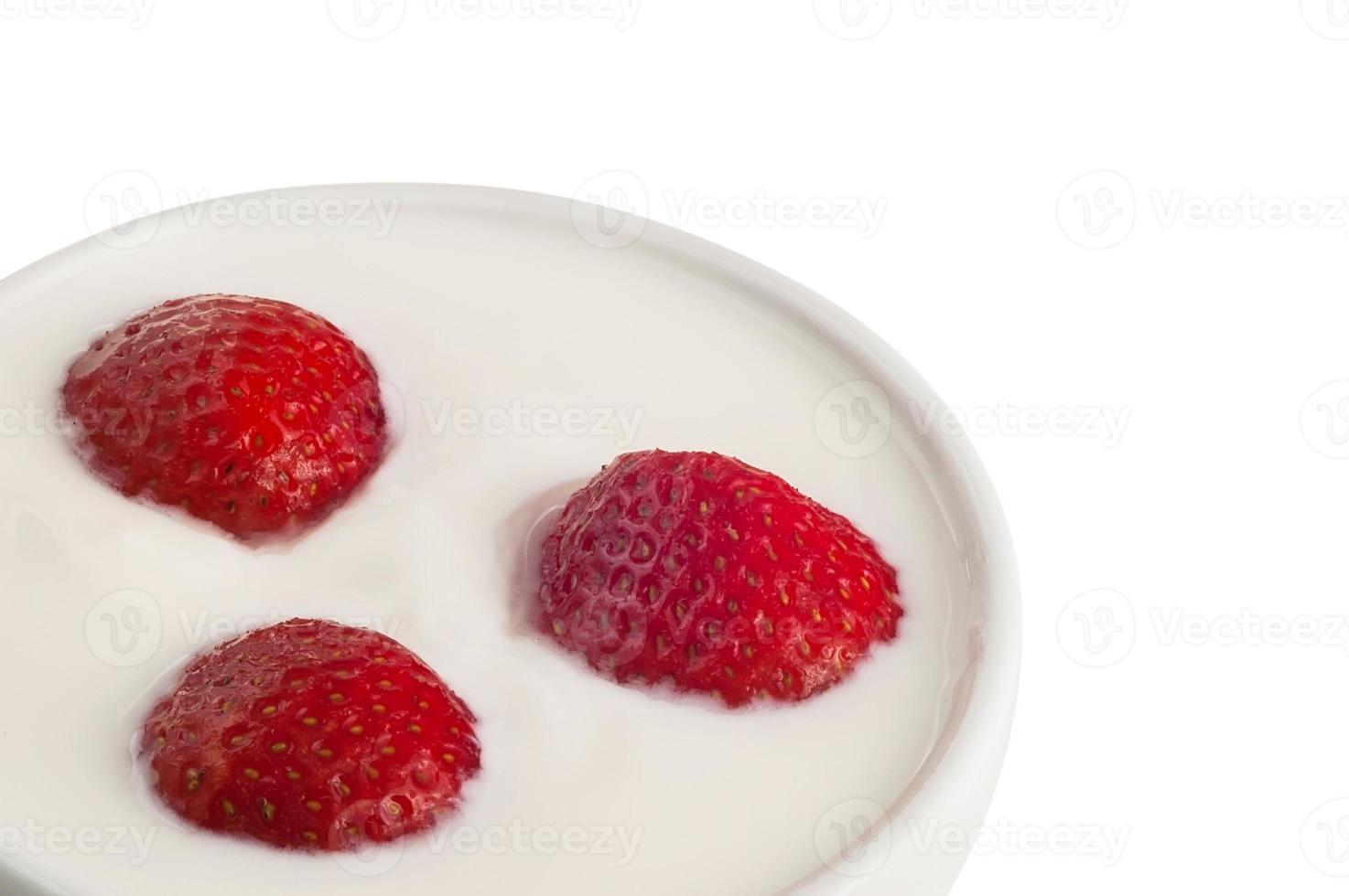 Strawberries and milk photo