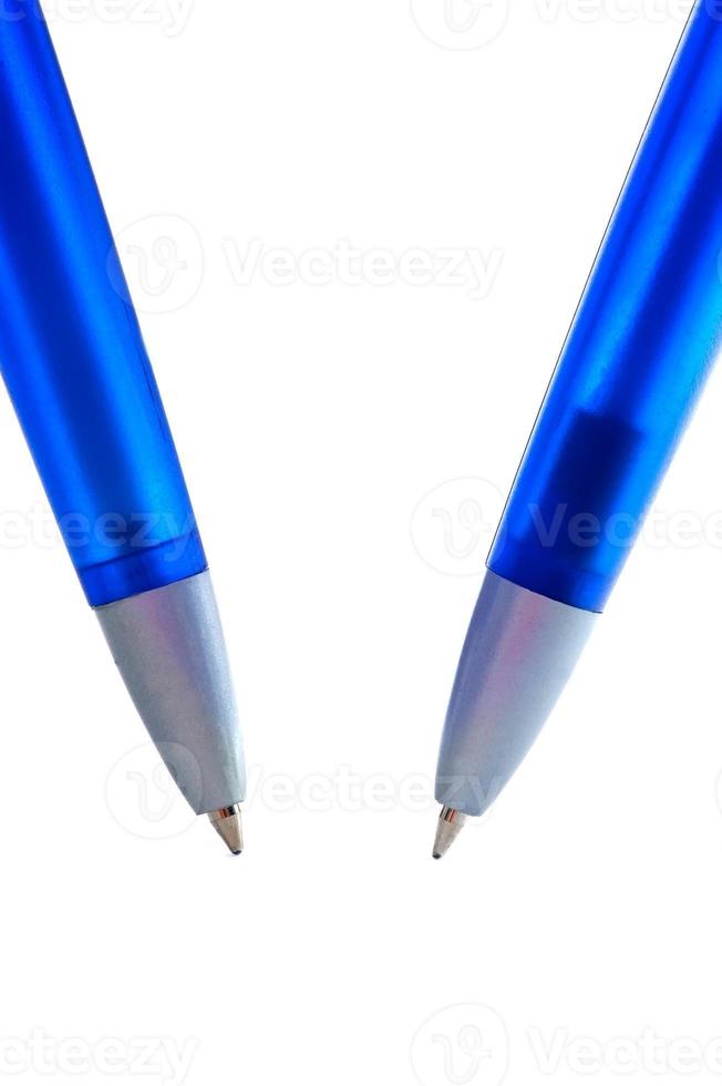 Two  blue pens photo