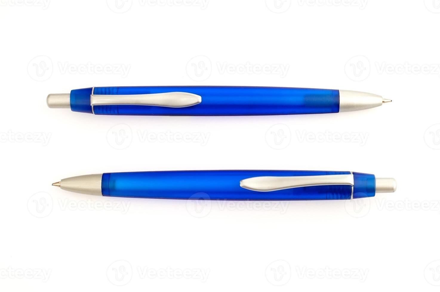 Two blue pens photo