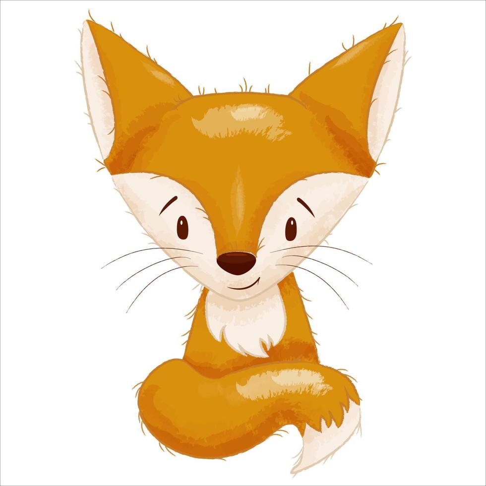 Fox cute cartoon vector