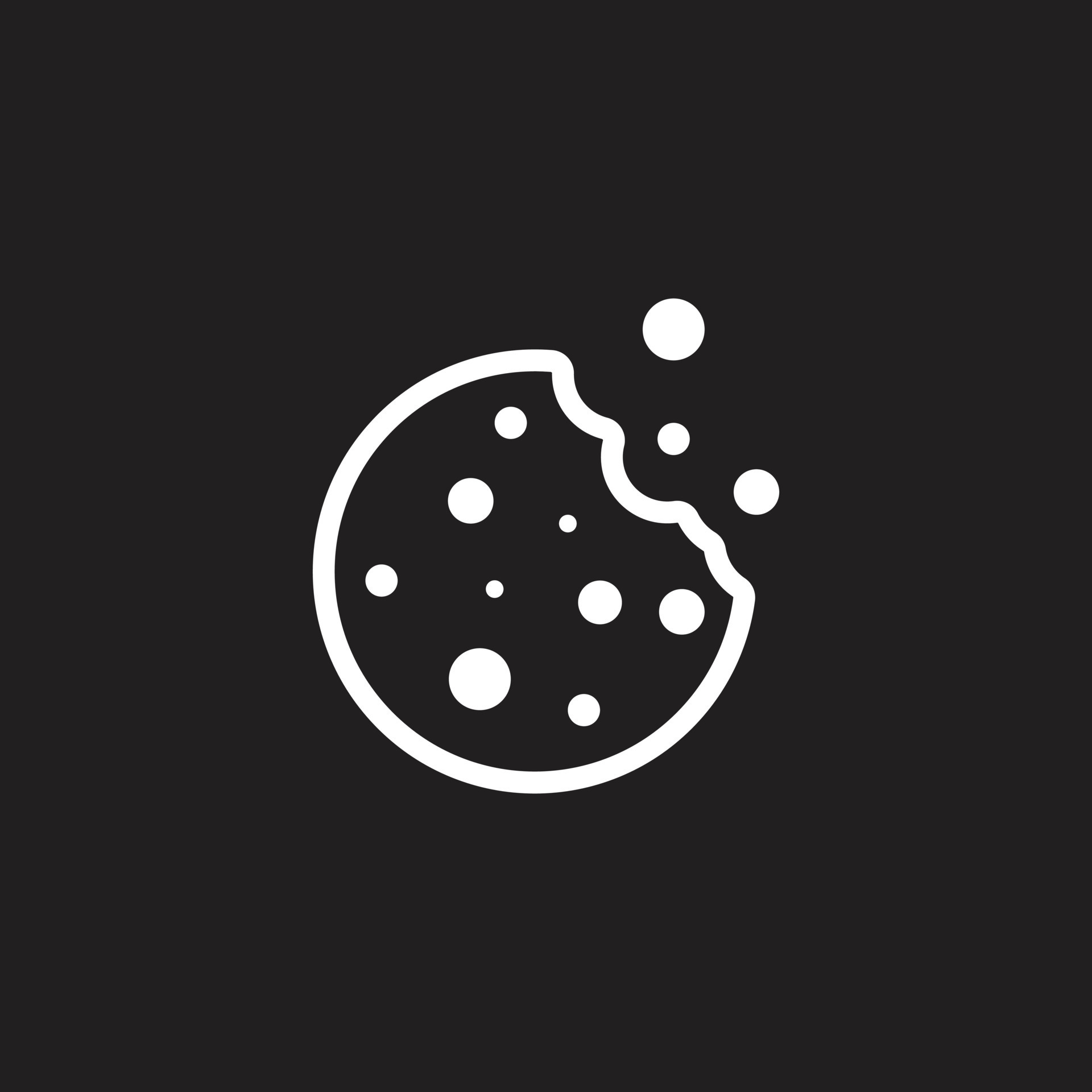 eps10 white vector browser cookie abstract line art icon isolated on