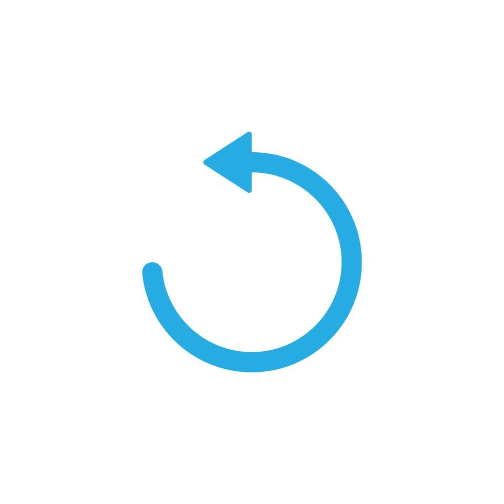 eps10 vector azul deshacer o icono de flecha atrás aislado sobre fondo blanco. recargar o rotar o símbolo de flecha en un estilo moderno y plano simple para el diseño de su sitio web, logotipo y aplicación móvil