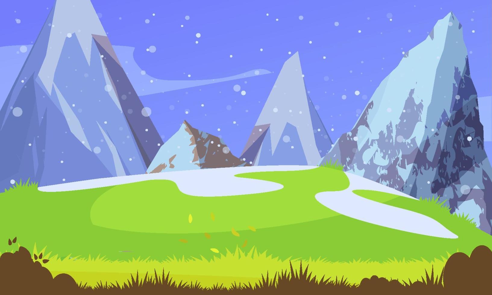 landscape with misty forest, distant mountains. vector