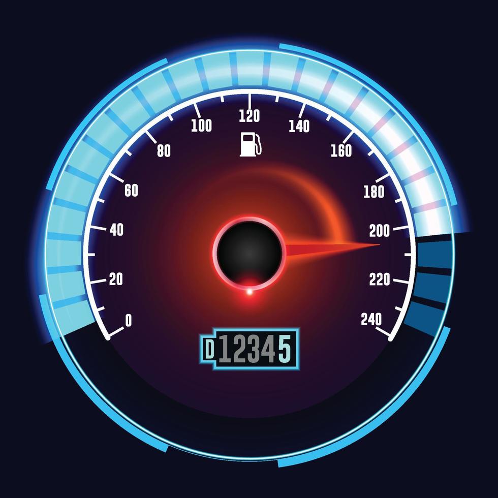 Speedometer Bar with Dazzling Blue Light and Attractive Design vector
