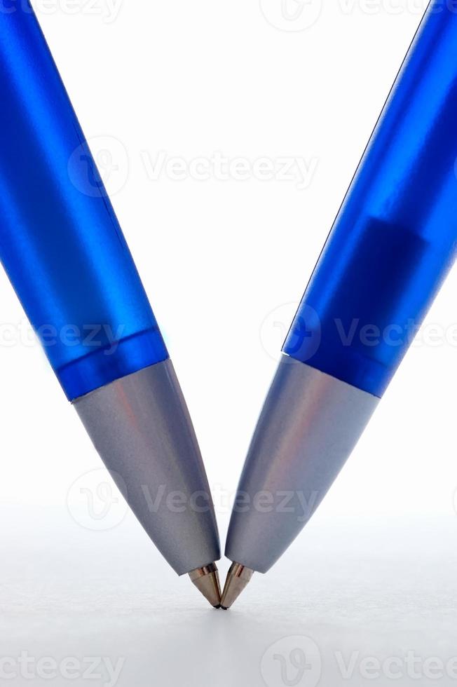 Two blue pens photo