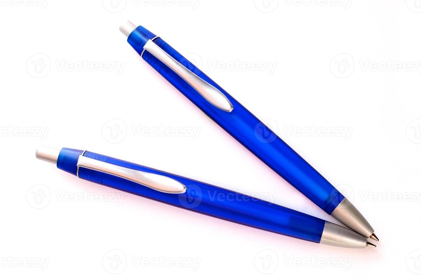 Two blue pens photo