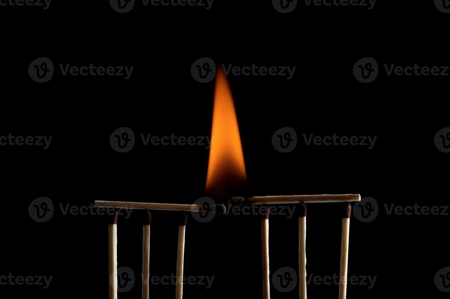 Burning matchstick and art photo