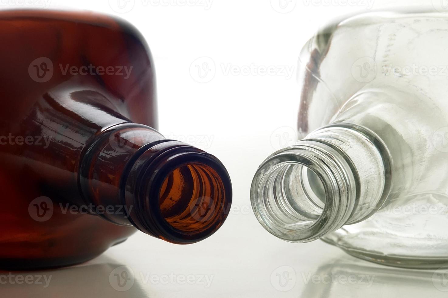 Brown and transparent bottles photo
