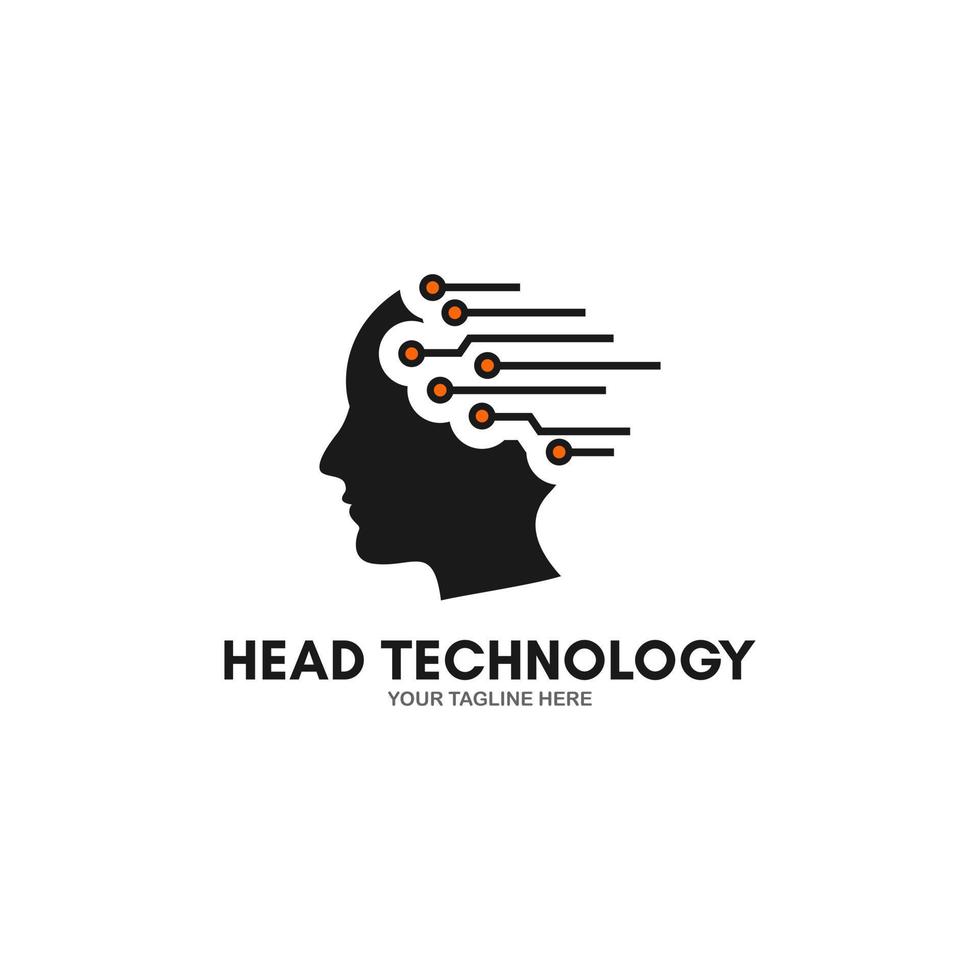 Technology Human Head Logo Icon Design vector