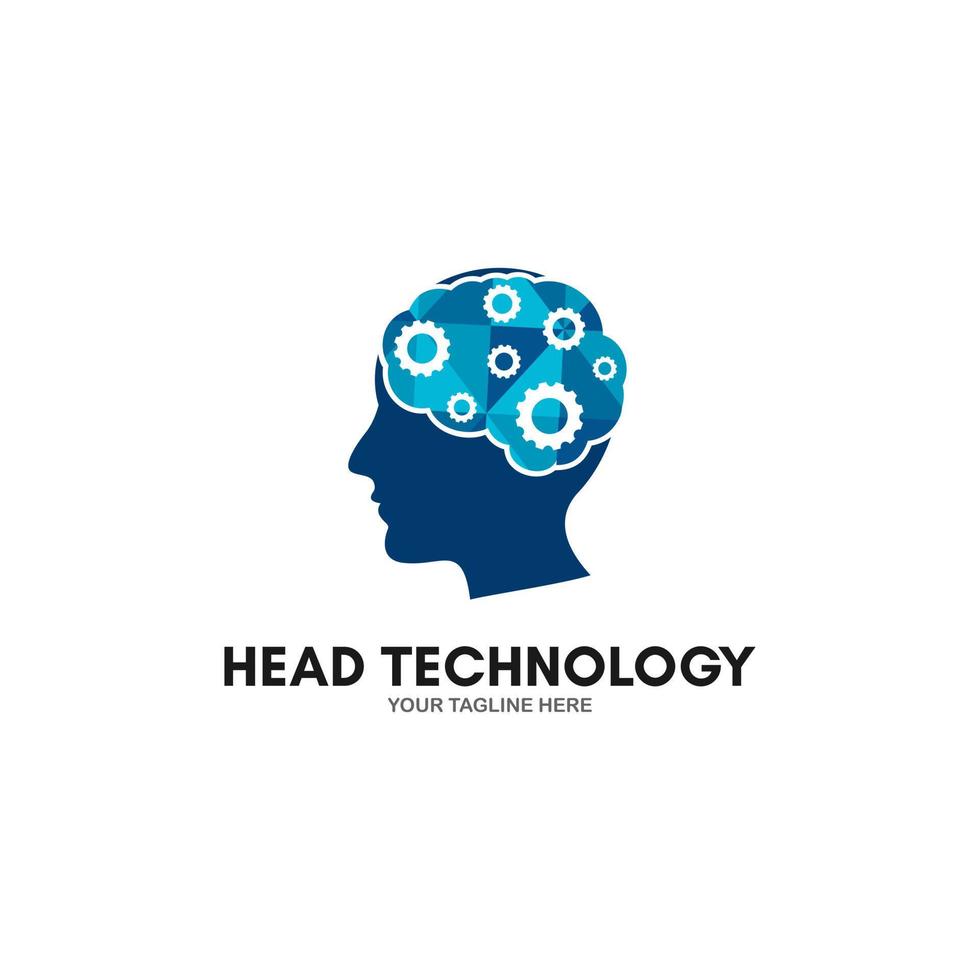 Technology Human Head Logo Icon Design vector