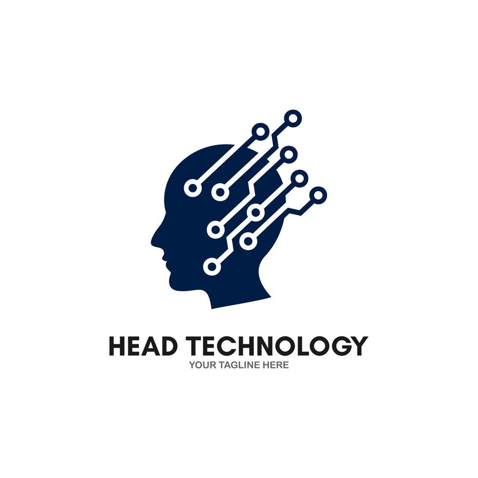 Technology Human Head Logo Icon Design vector