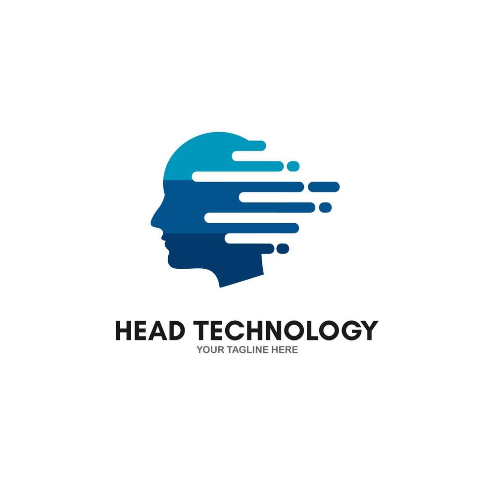 Technology Human Head Logo Icon Design vector