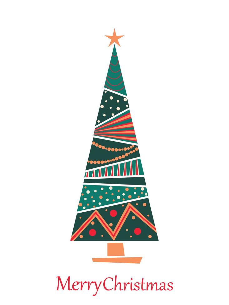 Merry Christmas card. Vector illustration in a minimalistic style.