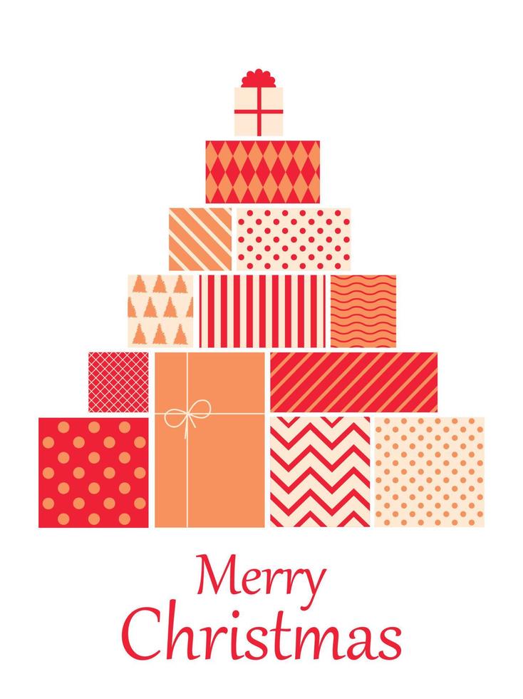 Merry Christmas card. Vector illustration in a minimalistic style.