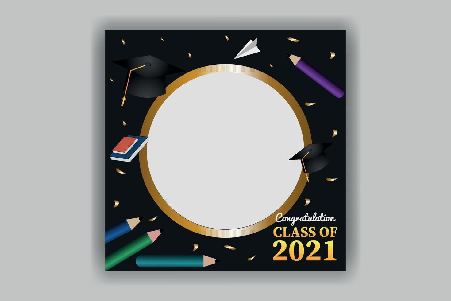 Class Of Graduation Frame Design background vector