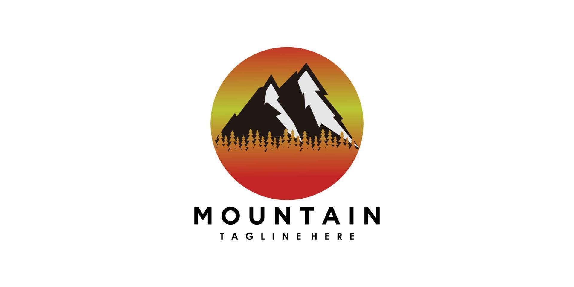vintage mountain adventure logo design with creative concept premium vector