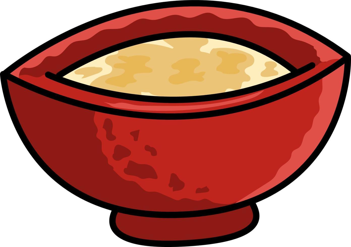 Red soup bowl illustration vector