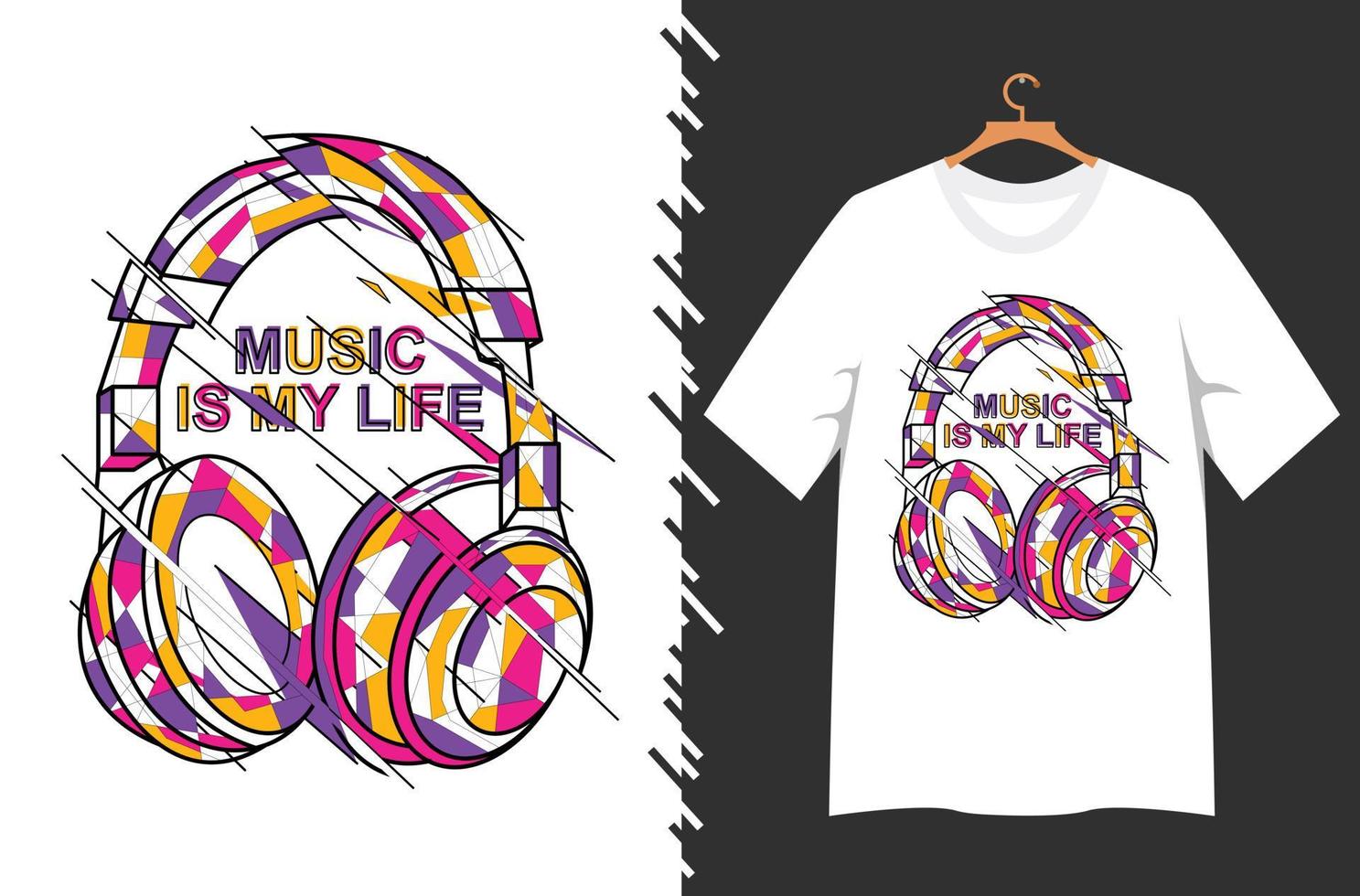 music illustration for t shirt design vector