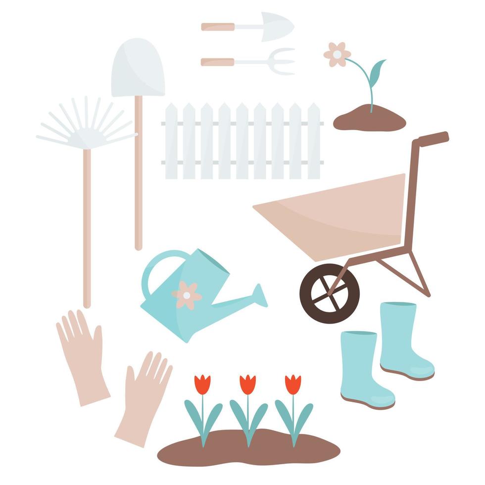 gardening tools set vector