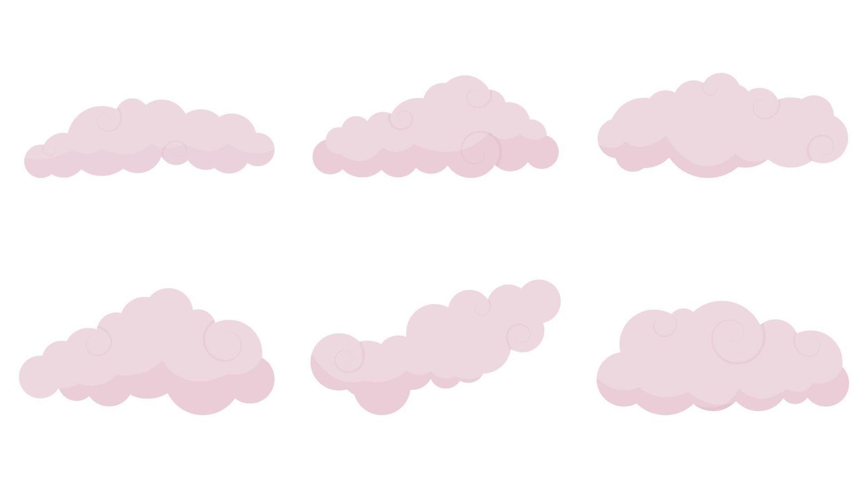 conjunto de nubes de diferentes formas vector