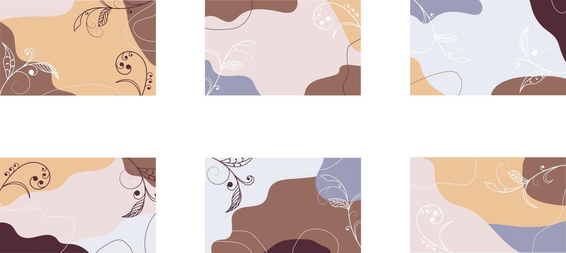 set of floral background templates vector