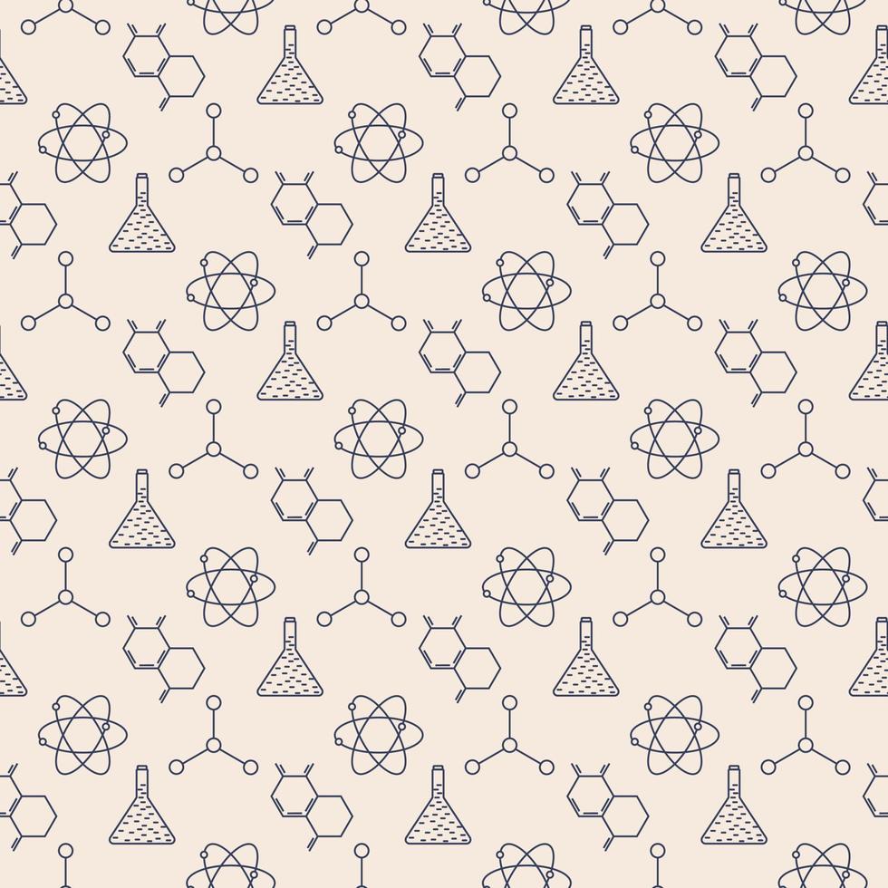 seamless pattern with science elements vector