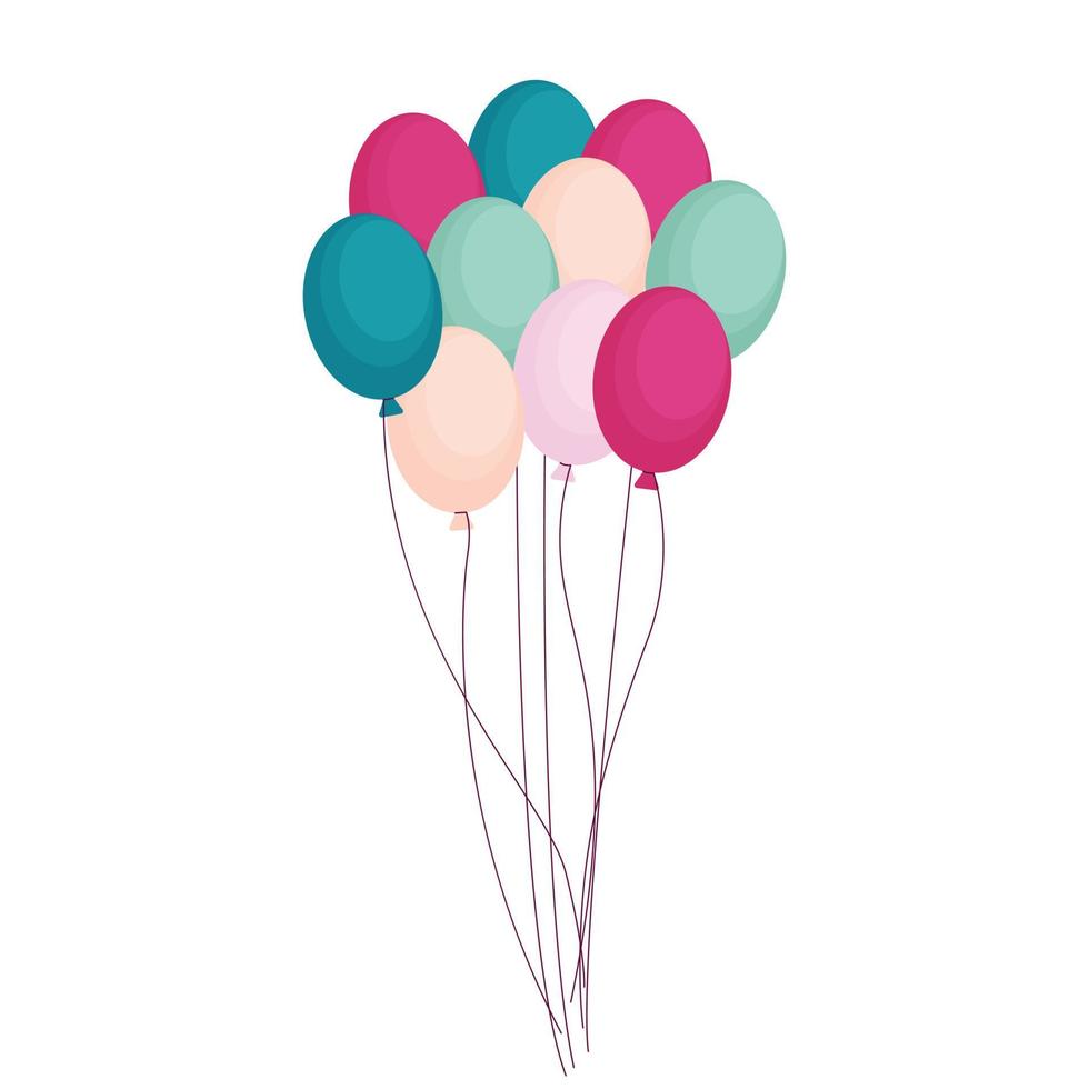 group of colorful balloons vector