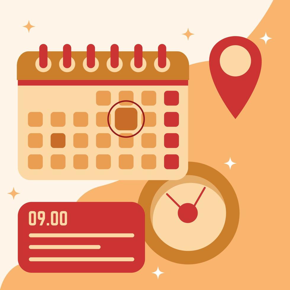 Appointment Design Concept in Flat Design Style Vector