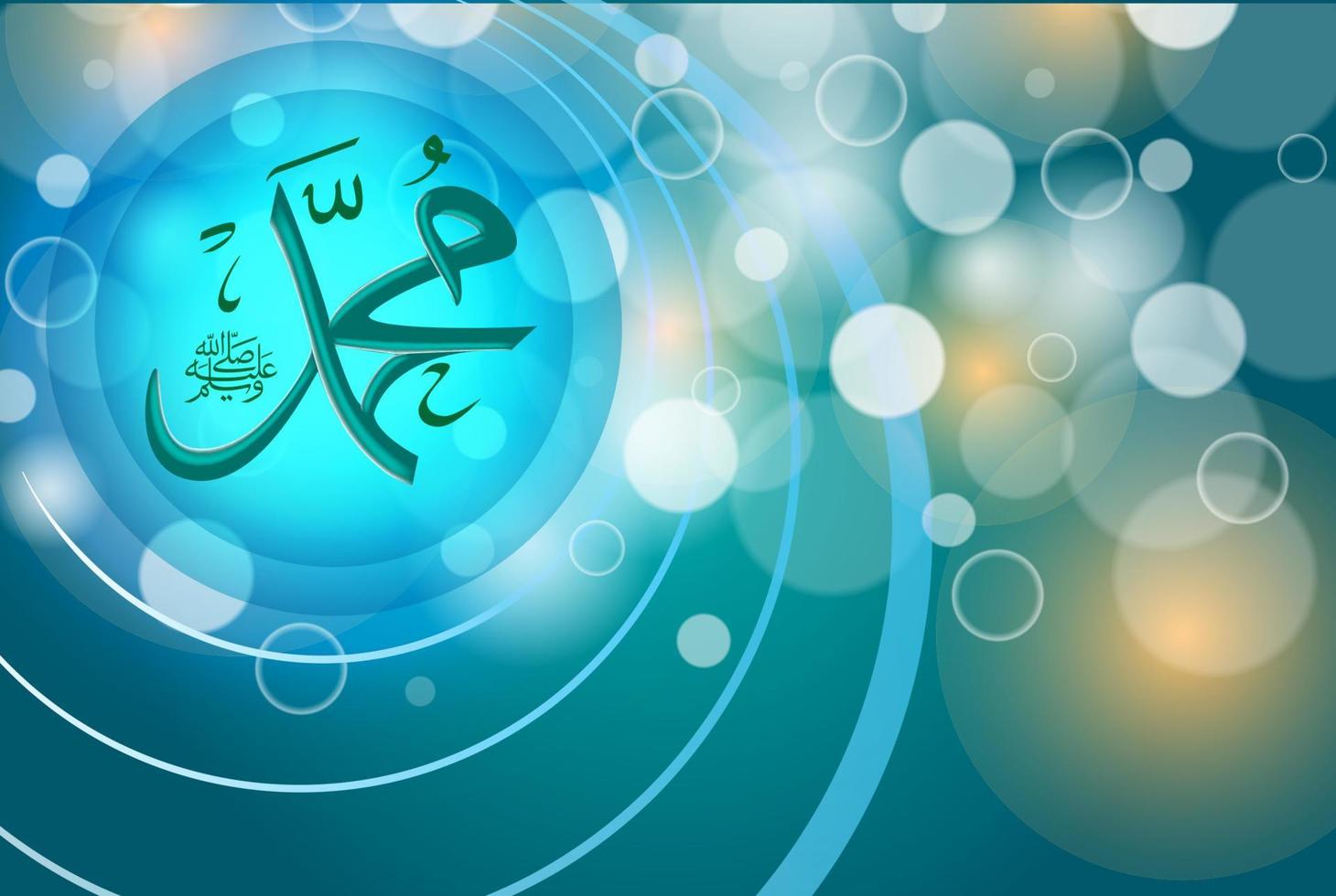 Mawlid Al Nabi Muhammad translation Arabic Prophet Muhammad's birthday in Arabic Calligraphy style. Vector Illustration